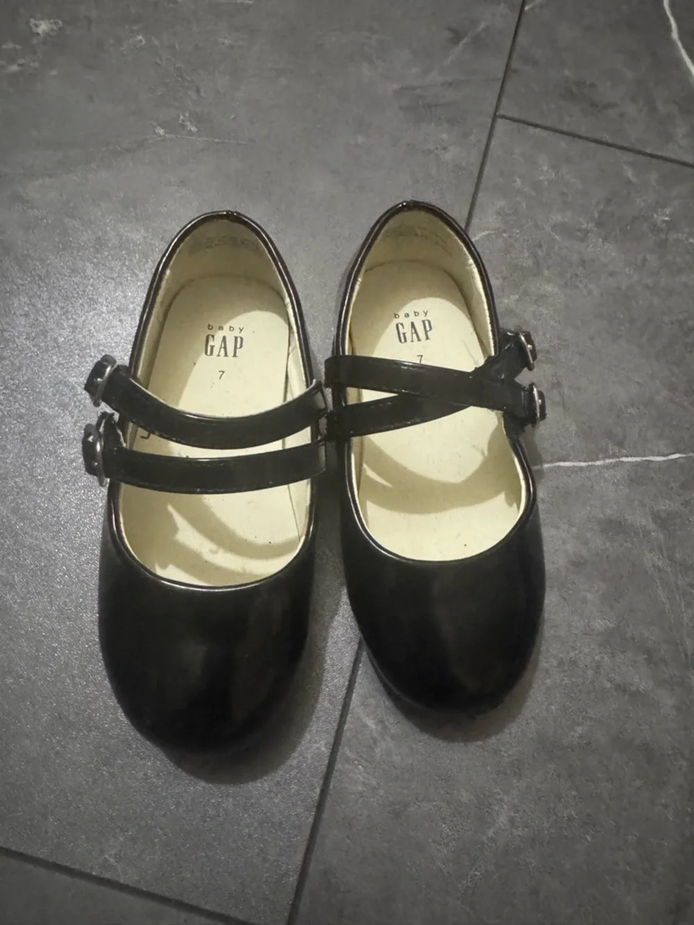 GAP Black Patent Double-Strap Dress Mary Jane Shoes